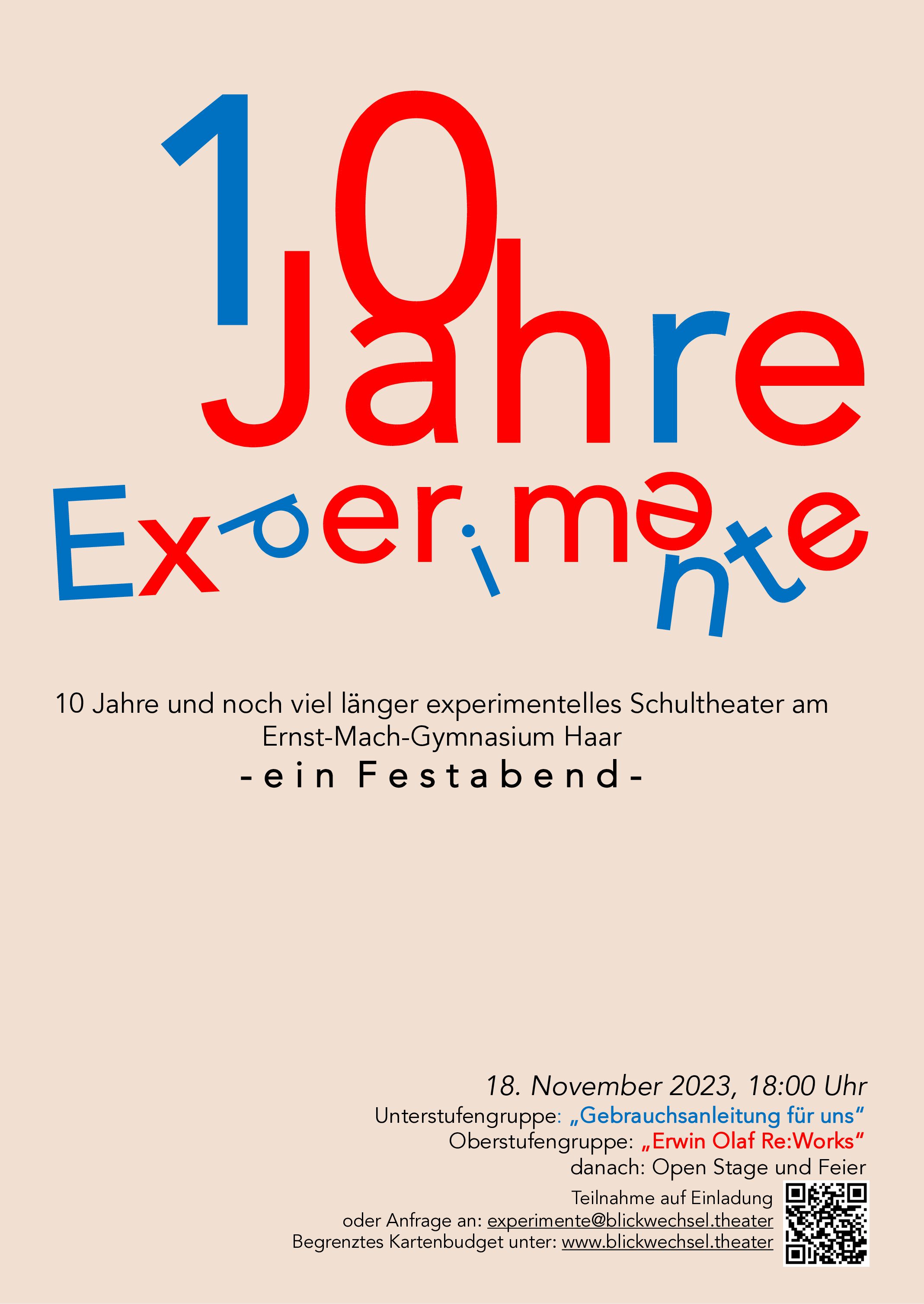 Experimente_10 / Theaterfest: 10 Jahre Theater-Experimente am EMG: "Gebrauchsanweisung für uns" und "Erwin Olaf Re:Works"